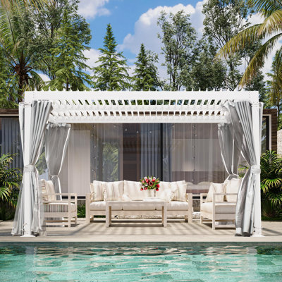 Pergola d'extérieur en aluminium 10 'x 10' avec toit réglable