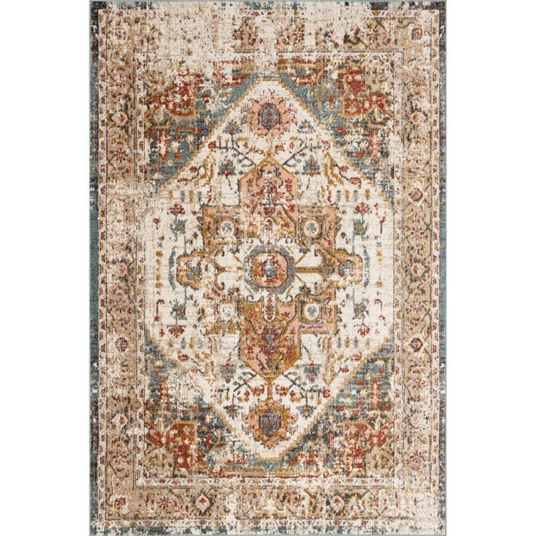 Gulbranson Traditional Medallion Power Loom Performance Beige Rug