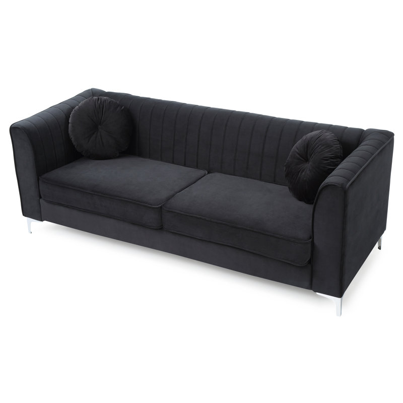 Delray 87in Sofa, Black, Black