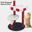 Arbre à chat avec perchoir douillet et poteaux à griffer - Mobilier pour chat à niveaux multiples rouge et blanc