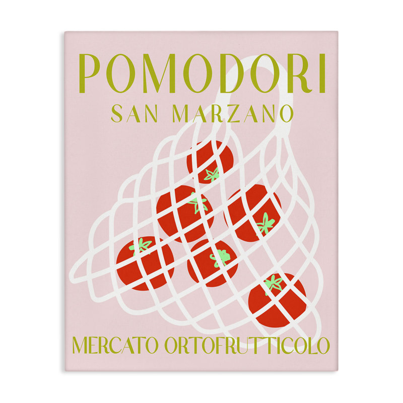 Art moderne sur toile, "Modern Tomato Fruit Market" par Daphne Polselli bp-876_CN, H 20 po x l 16 po