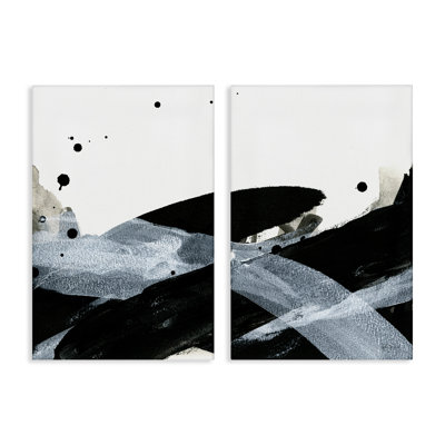 Ensemble de 2 reproductions d'art sur toile Gradient Mouvement Abstraction par Yvette St. Amant
