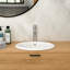 Lavabo de salle de bain en céramique blanc semi-encastré de 17 po x 15,5 po, conception ergonomique, résistance aux taches et aux égratignures, processus d'installation rapide, style minimaliste moderne, surface, facile