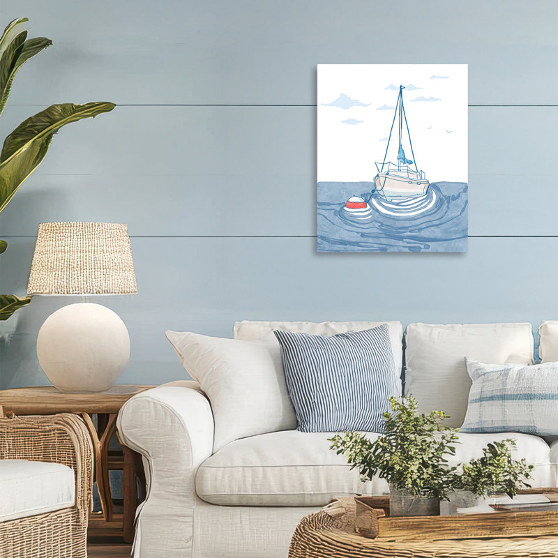 Toile flottante de voilier Cool Tone, design par Melissa Tilley, H 20 po x l 16 po