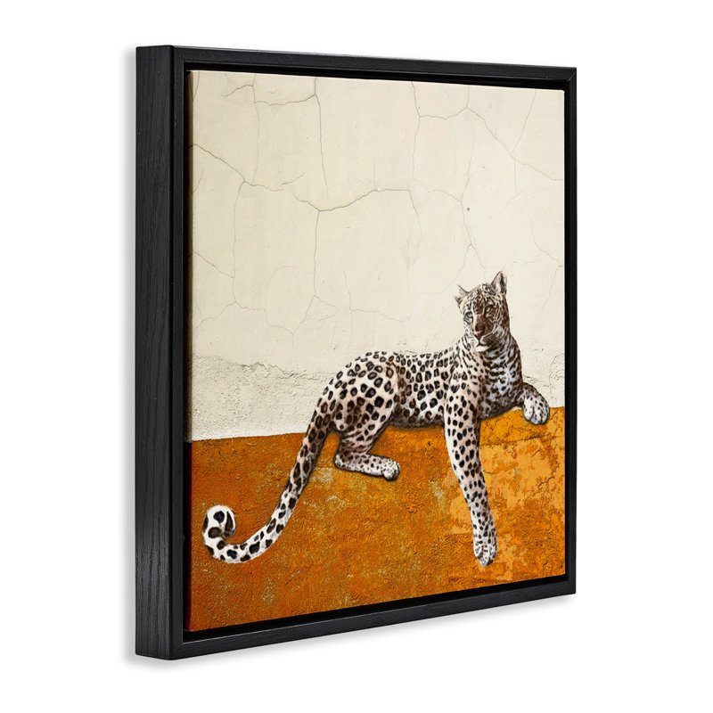 Leopard Wildlife Portrait, Jet Black Floater Frame, 25" H x 25" W