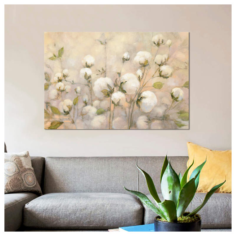 « coton field », impression sur toile, H 18 po x l 26 po x P 1,5 po