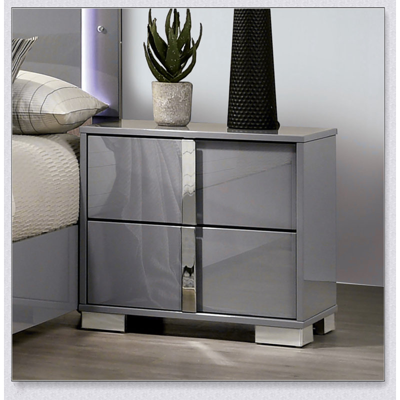 Table de chevet contemporaine classique taupe clair Mobilier de chambre à coucher 1pc, Taupe