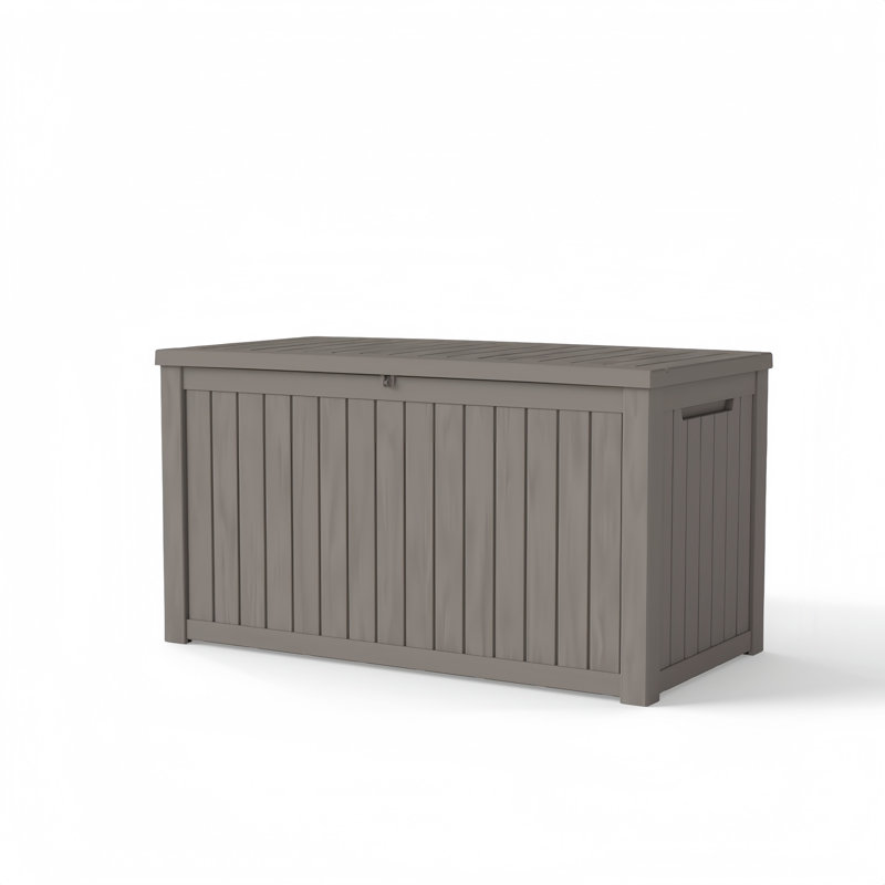 Yardgrace 210 Gallons Water Resistant Resin Lockable Deck Box, Brown