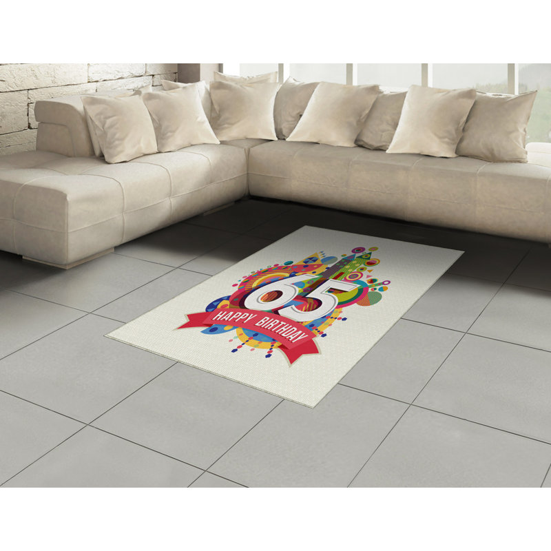 Colorful High Density Long Fiber Poly Threads Decorative Area Rug Carpet, Rectangle 4' x 5'8"