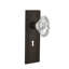 Crystal Chateau Interior Mortise Door Knob with Mission Long Plate-1688444015
