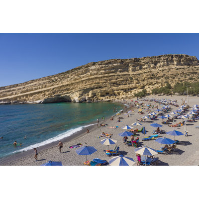 Matala Beach, Crete Island - Wrapped Canvas Print