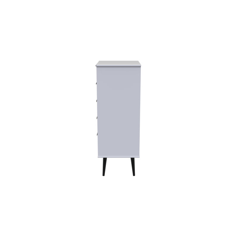 Fully Assembled Heda 5 - Drawer Chest of Drawers, White Matt