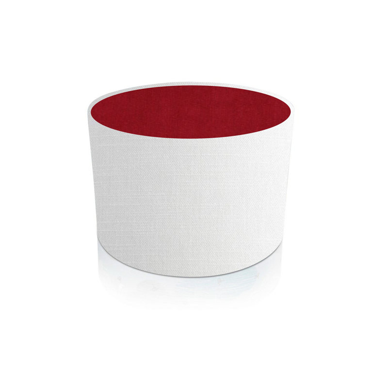 Cotton Drum Pendant Shade ( Screw On ), 10cm H x 18cm W x 18cm D, Red