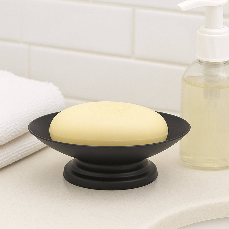 Porte-savon Oneita pour comptoir de salle de bain, douche et cuisine | Bronze huilé