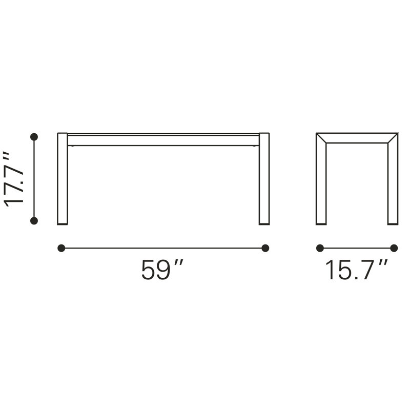 Banc de pique-nique en aluminium Doron