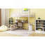 Lit mezzanine double en métal avec bureau et échelle de rangement latérale-860646969