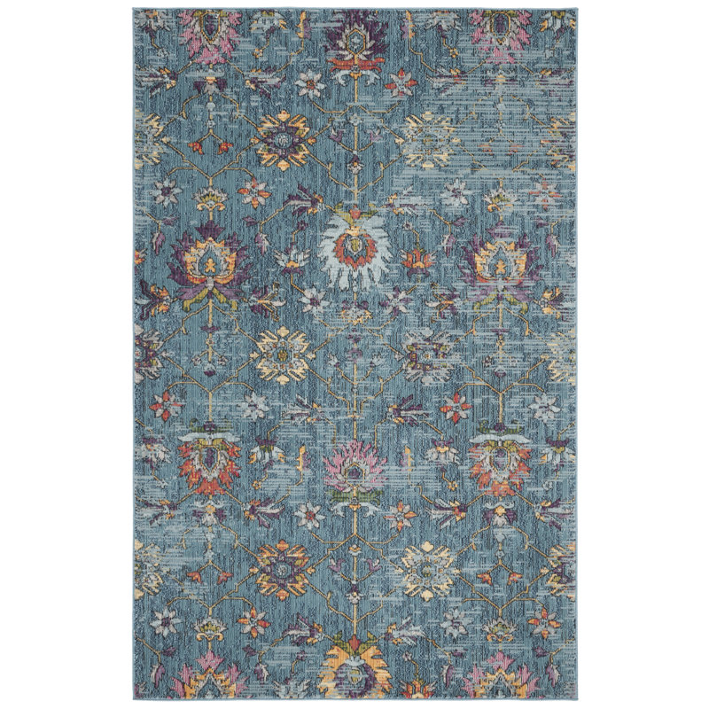 Athiya 100 Performance Floral Rug, Rectangle 4' x 6'