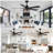 52" Modern Matte Black Ceiling Fan with Light and Remote, Quiet DC Motor, Reversible Fan Light for Living Room & Bedroom