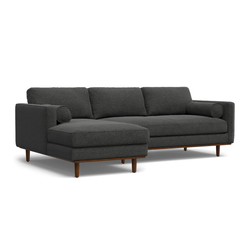 Morrison Left Sectional Sofa, Charcoal Gray Fabric, Left Hand Facing
