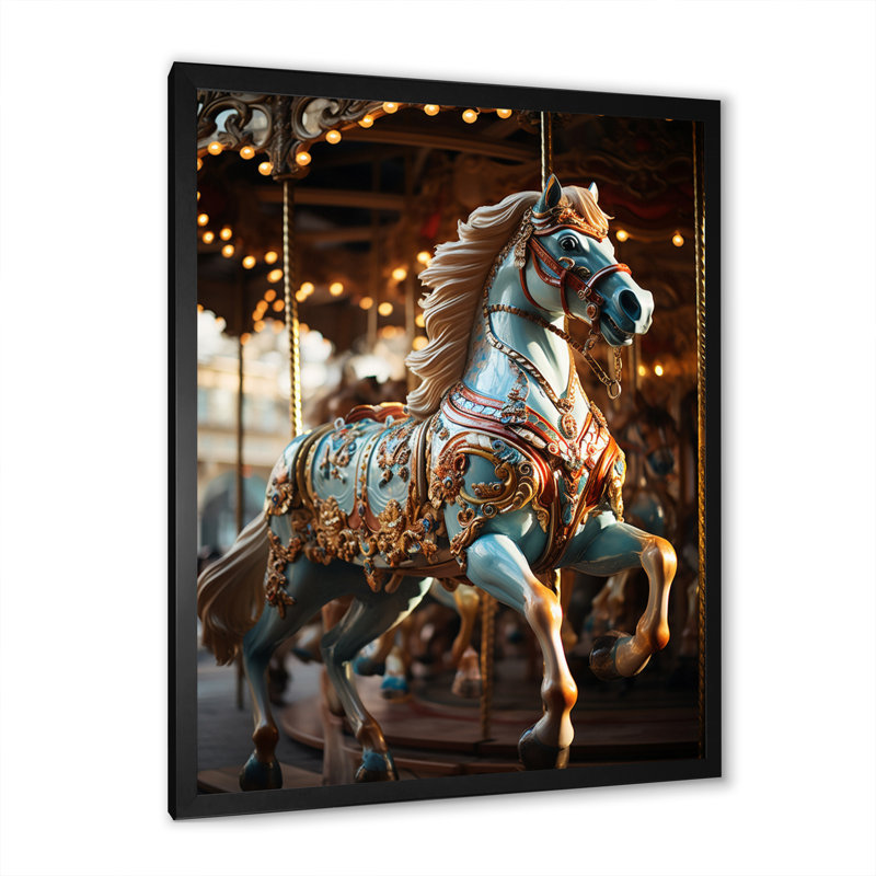 Xaylee " Carousel Carousel Bliss ", Black Picture Framed, 20" H x 12" W x 1" D