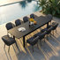 10 - Person Rectangular Extendable Aluminum Outdoor Dining Set With Umbrella Hole