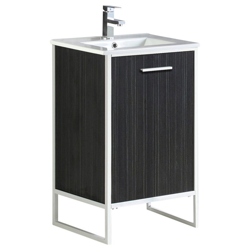 Ensemble de meuble-lavabo simple 20 po Saray, Gris matinal