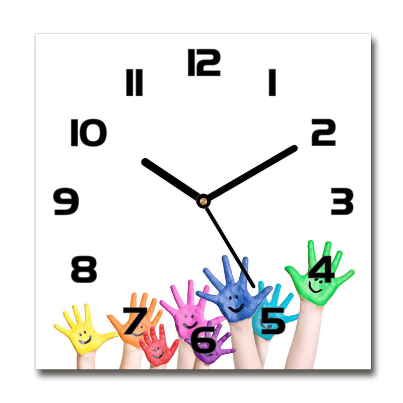 Glass Wall Clock, Blue/Purple/Black