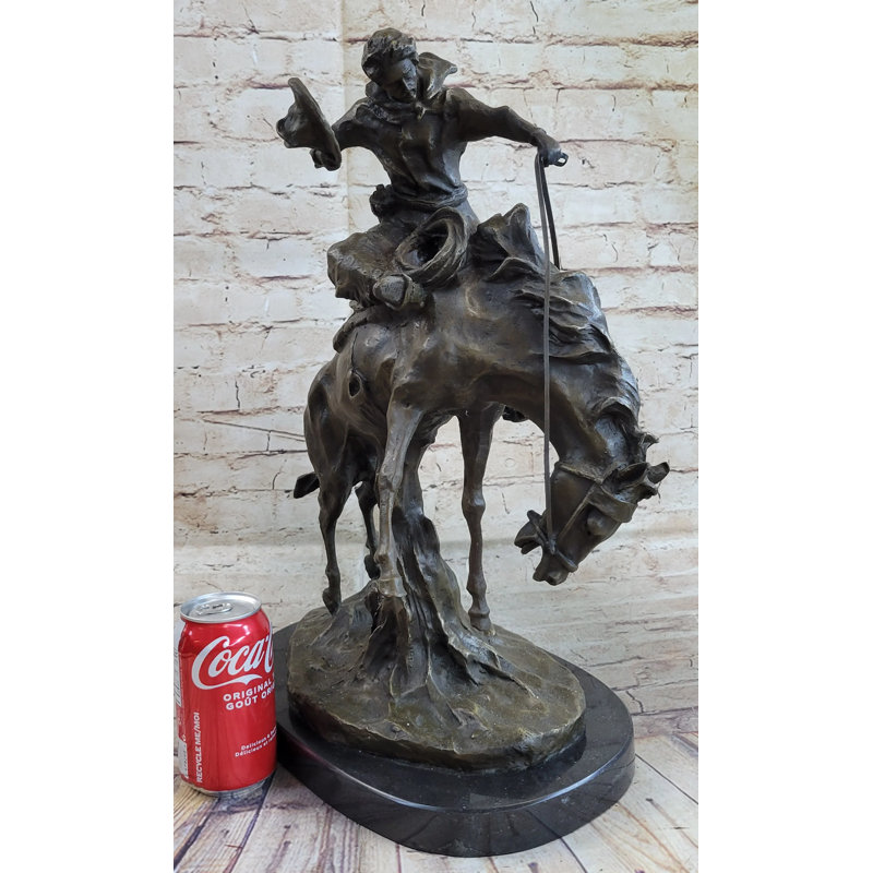 Statue Western Cowboy sur Bucking Bronco Buster