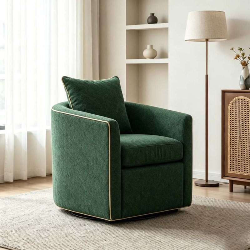 Fauteuil pivotant rembourré Fauteuil club, Vert