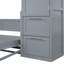 Grey Queen Wall Bed With Closet And Drawers, Transform Your Room Into A Multifunctional Clutter - Space Side Flip Storage For Different Living Scenarios