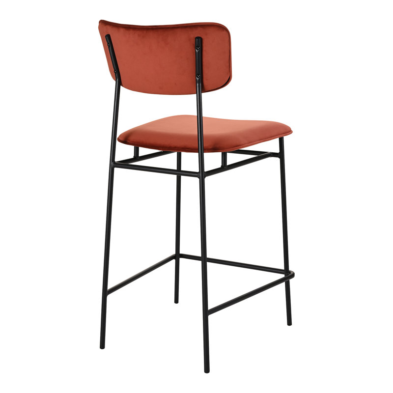 SAILOR BARSTOOL BROWN, Bar Stool (30” Seat Height), Red Velvet