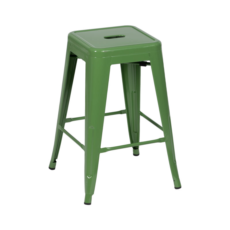 Andreyah Counter Stool with Metal Frame, Green