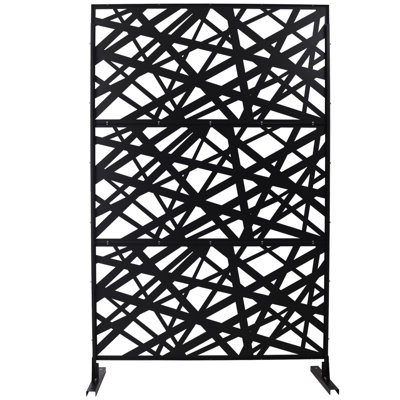 Écran d'intimité extérieur et intérieur en métal H 76 po x l 48 po, écran d'intimité décoratif autoportant pour terrasse de balcon de terrasse, panneaux de clôture d'intimité pour le jardin extérieur PS117