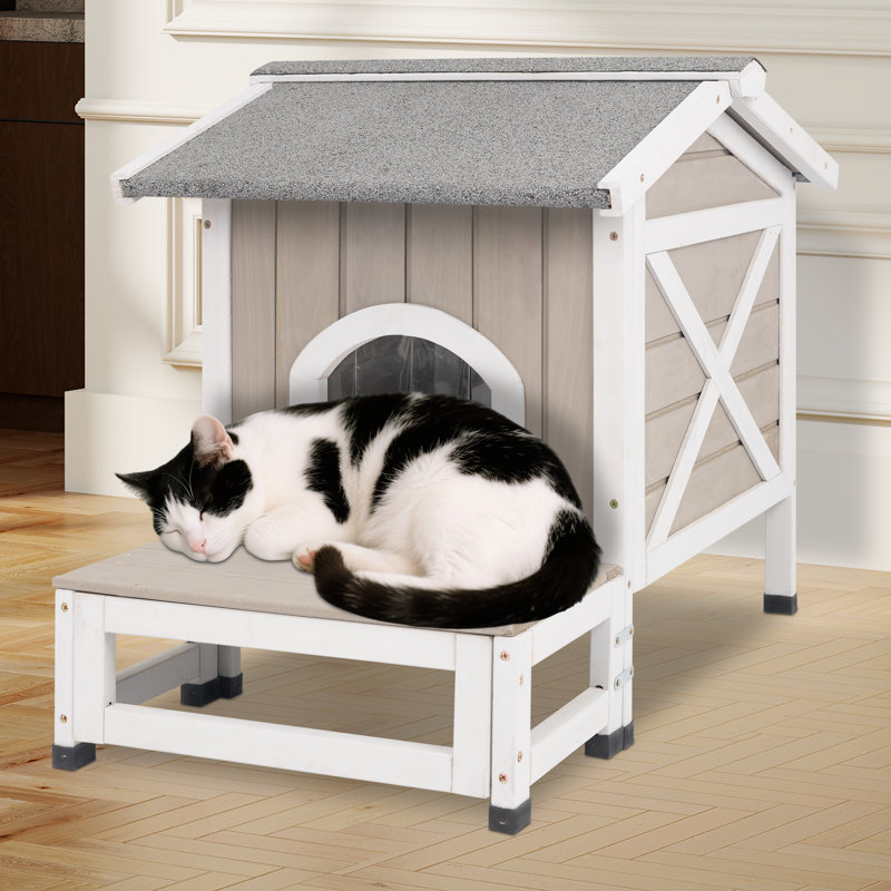 Abri d'extérieur pour chat avec plateforme, H 25,9 po x l 23,62 po x P 20,47 po