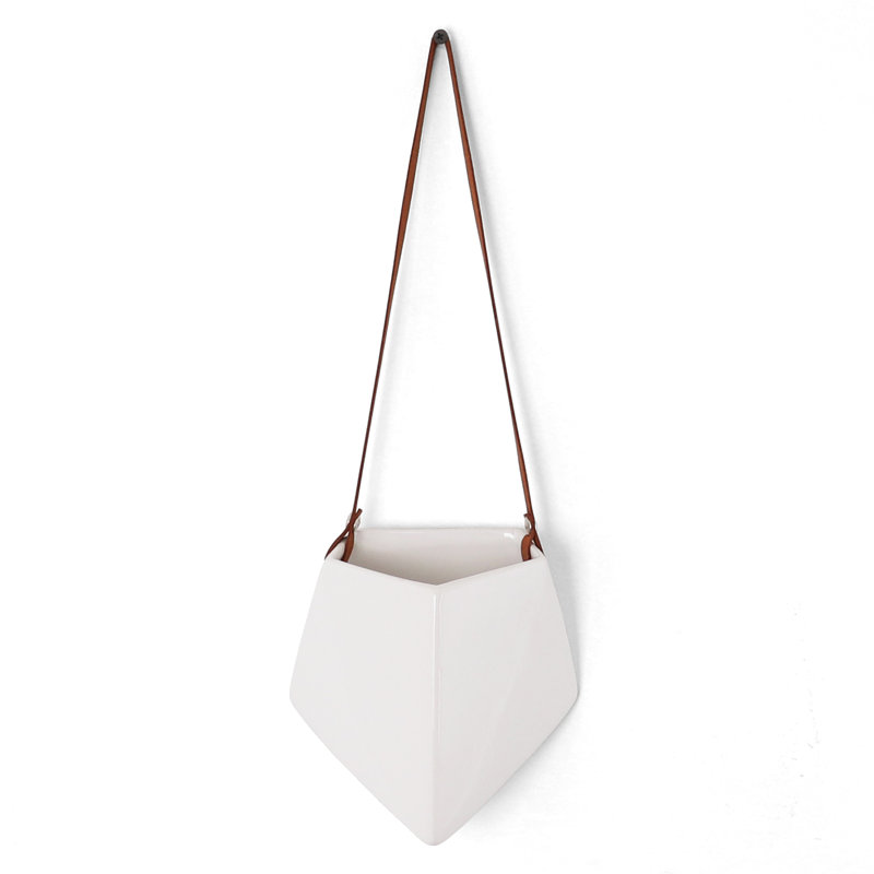 Stance Ceramic Hanging Planter, 4.5" H x 6.5" W x 6" D