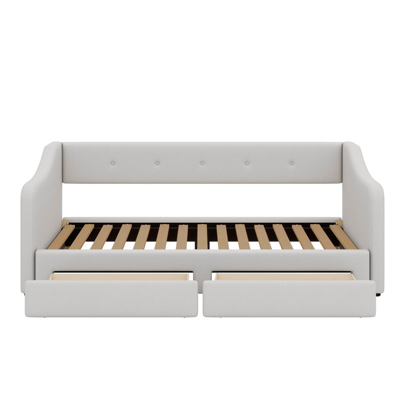 Premium Adjustable Twin XL To King Size Daybed With Dual Storage Compartments, Beige