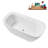 63" Streamline Soaking Glossy White Freestanding Tub and Tray With Internal Drain-101412847