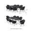 Melody 8 Seat Oval Dining Set