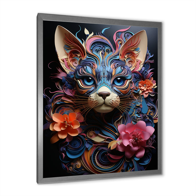 Chat Sphynx Soul Portrait I - chat, art mural, salon, H 44 po x l 34 po x P 1,5 po, Cadre simple argenté
