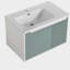 Meuble-lavabo de salle de bain mural 36 po avec comptoir en céramique, lavabo de salle de bain 36 po