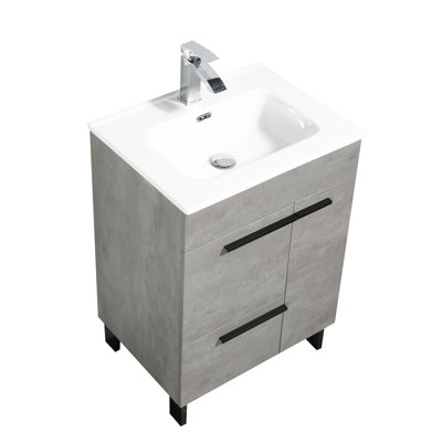 Lefkowitz 23.78'' Single Bathroom Vanity with Ceramic Top