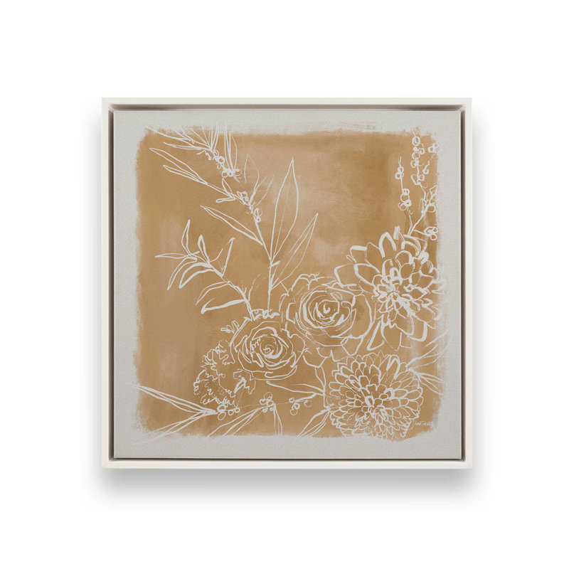"Flower Bundle" par Anne Tavoletti, reproduction d'art sur toile, H 12 po x l 12 po, Cadre flottant, Blanc
