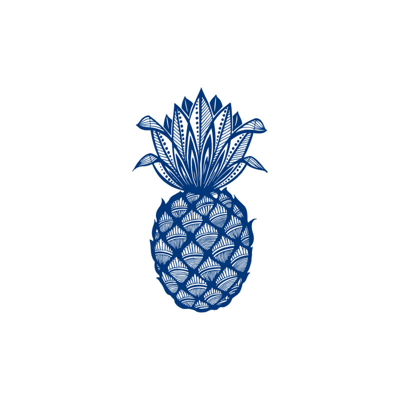 Décalcomanie murale fruits de pin ananas Barringer, Bleu