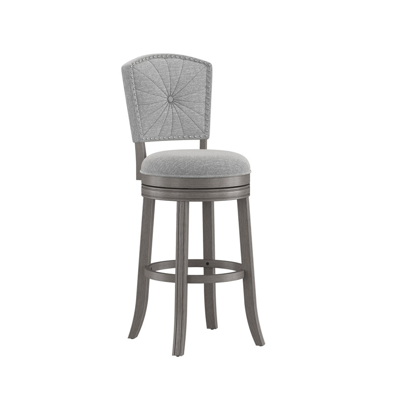 Tabouret de bar et de comptoir Fidelia, Tabouret de bar = siège d'une hauteur de 30 po, Siège gris / cadre gris