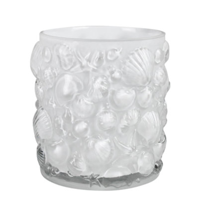 Vase avec coquilles en relief, verre