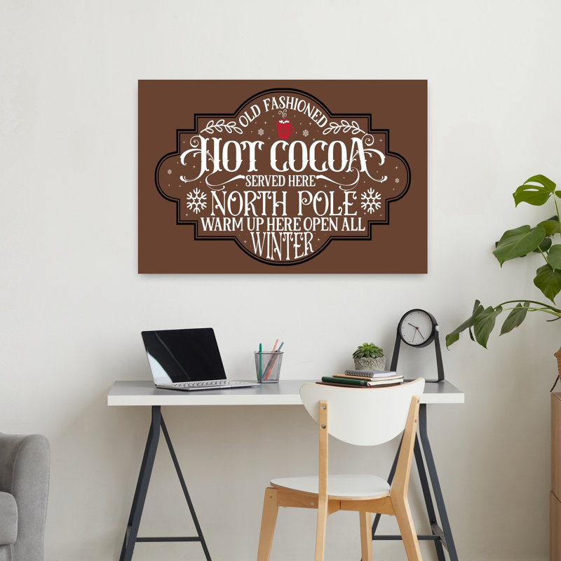 «Hot Cocoa», art contemporain hivernal abstrait, H 24 po x l 36 po