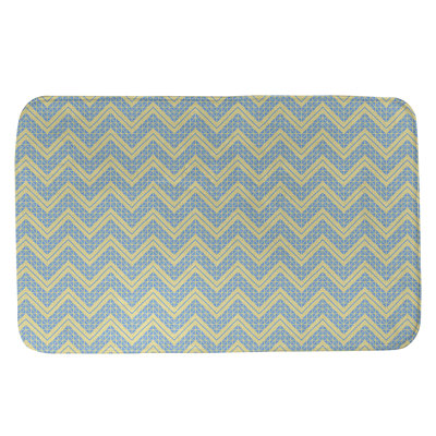 Tapis pour salle de bain à motif à chevrons à la main Stephenie