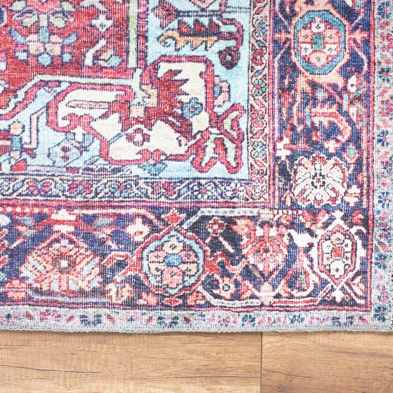 Tapis luxueux lavable à la machine, 4,9 x 7,5 pieds, 100% polyester, 1850 g / m², hauteur des poils: 0,2 pouce | Envers écologique en polyester recyclé | Parfait pour le salon et la chambre à coucher, conception douce et durable