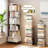 6 Tier Rotating Bookshelf, 360° Display Round Spinning Bookshelf With Wheels And Drawer, Space-saving, Small Space Rotating Bookshelf Tower For Bedroom, Living Room, Home, Office, Warm White