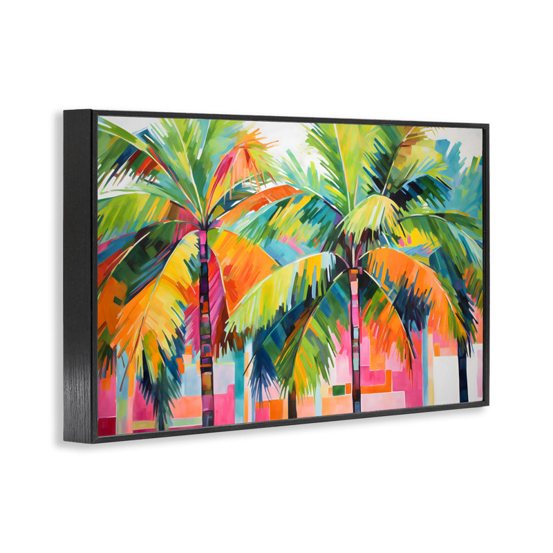 «Bright Mod Palms & Rectangles», estampe numérique, design par LSR Design Studio, H 12 po x l 18 po